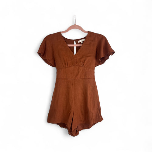 Used Good- GB Girls burnt orange/brown romper, size M