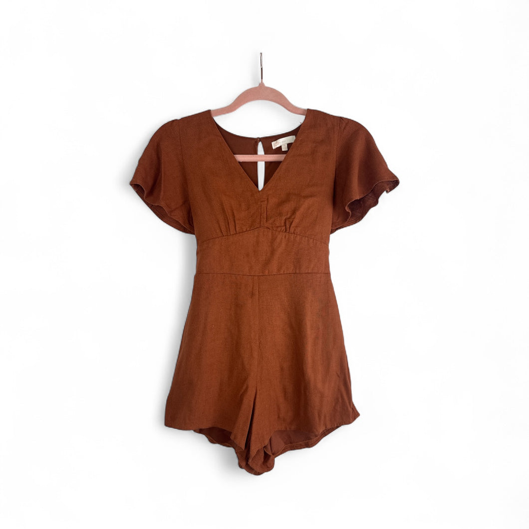 Used Good- GB Girls burnt orange/brown romper, size M