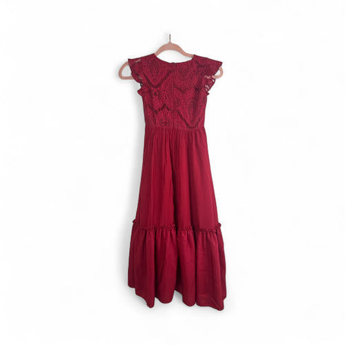 used Like New-boutique crimson dress, size 8
