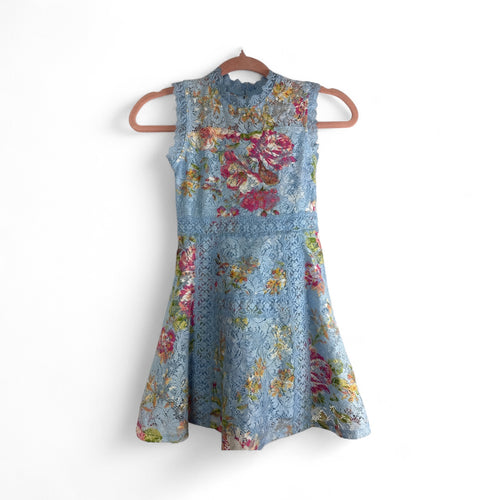 Used Like New- Lilt floral blue dress, size 6
