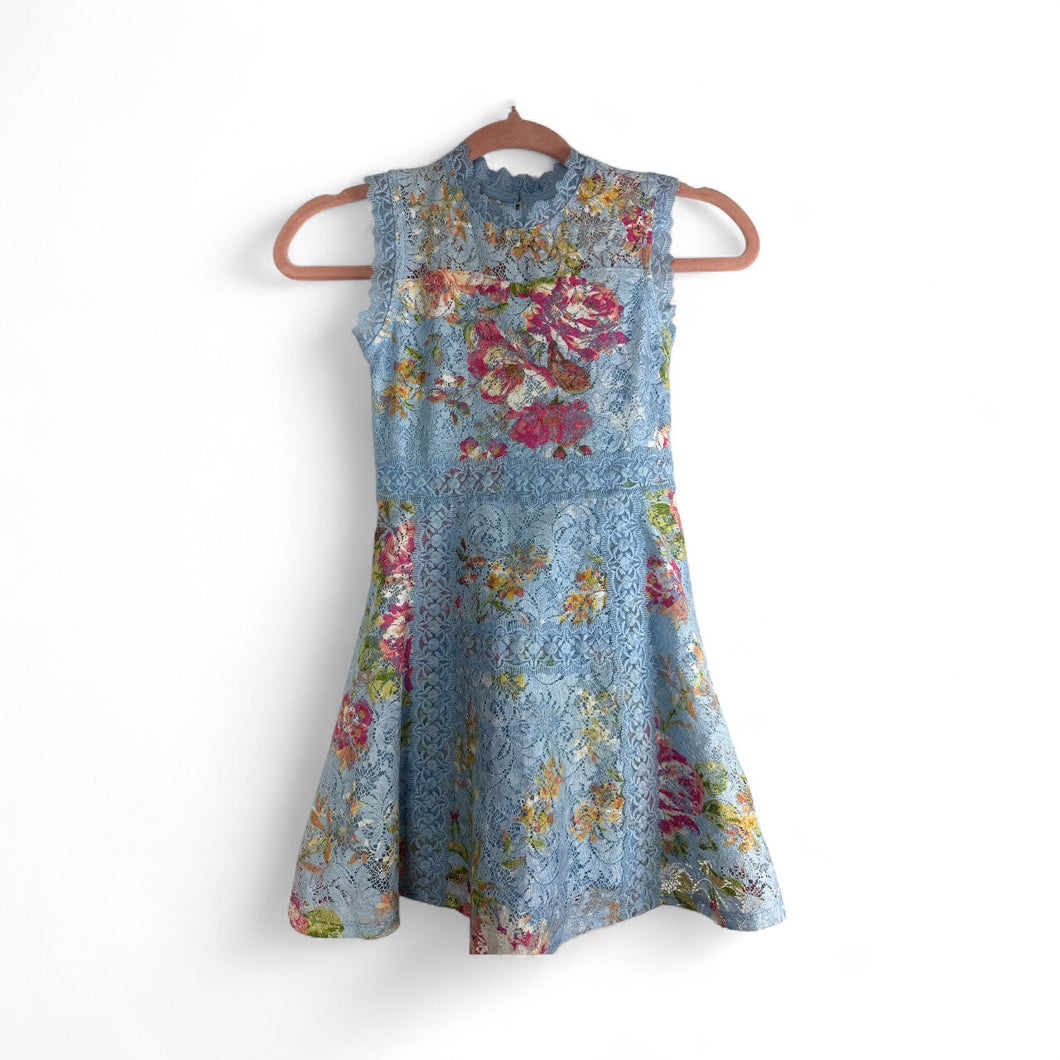 Used Like New- Lilt floral blue dress, size 6