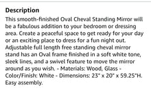 Load image into Gallery viewer, Used Like New- white oval mirror 59.5”