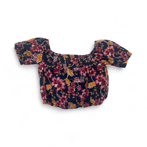 Used Like New- Girls Old Navy floral crop top, Youth S (7-8)