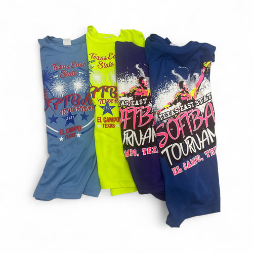 Used Good- Girls Texas State  softball shirts short-sleeve dri-fit t-shirts (set of 4), Youth M
