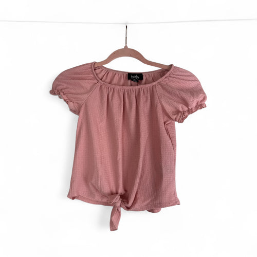 Used Like New- By & By Girl, pink blouse, youth S (7/8)