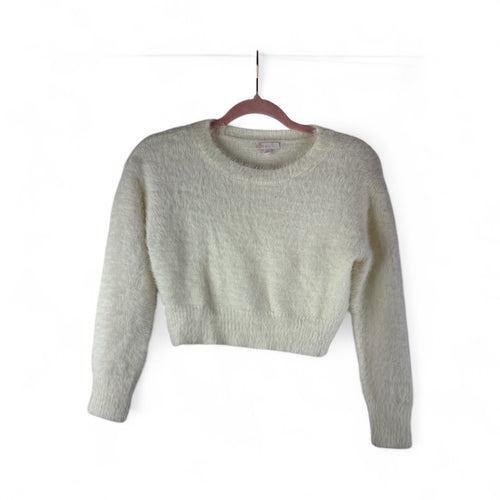 Used Like New- gb Girls (Dillard’s) white cashmere sweater, Youth Small