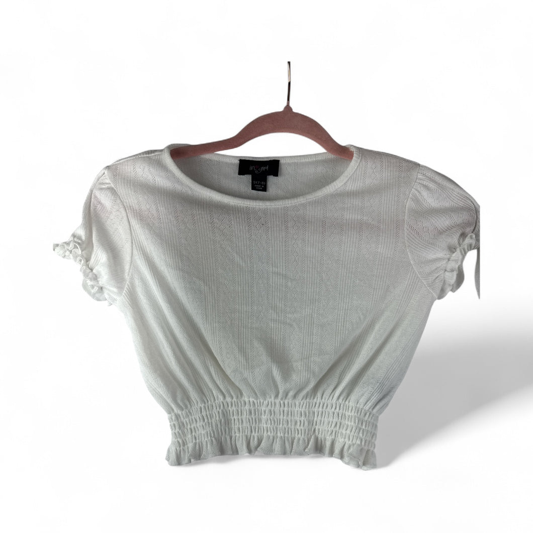 Used Good- I.N. Girl (Dillards) white top,  Youth S (7/8)