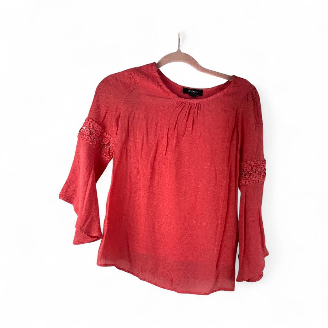 Used Like New- Amy Beyer coral blouse, Youth L (14)