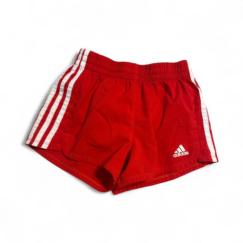 Used Like New- Adidas red athletic shorts, youth S