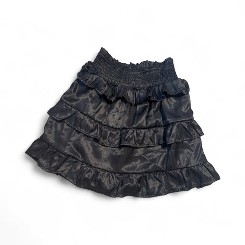 New (never worn)- Hayden girls black satin layered ruffle skirt, Youth M
