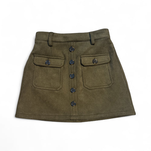 New- a loves a Girls (Dillard’s) army green suede-like A-line skirt, Youth S