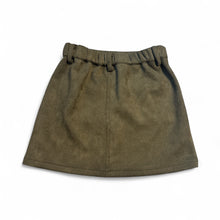 Load image into Gallery viewer, New- a loves a Girls (Dillard’s) army green suede-like A-line skirt, Youth S
