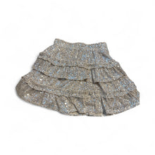 Load image into Gallery viewer, New - Chelsea &amp; Violet (Dillard’s) off white with silver sequin layered skirt, size S (7/8) (picture doesn’t do it justice)