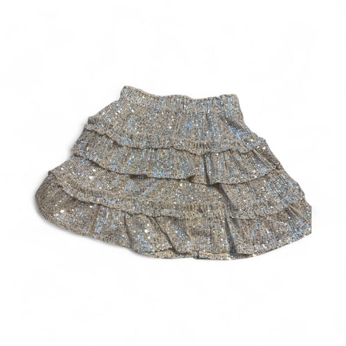 New - Chelsea & Violet (Dillard’s) off white with silver sequin layered skirt, size S (7/8) (picture doesn’t do it justice)