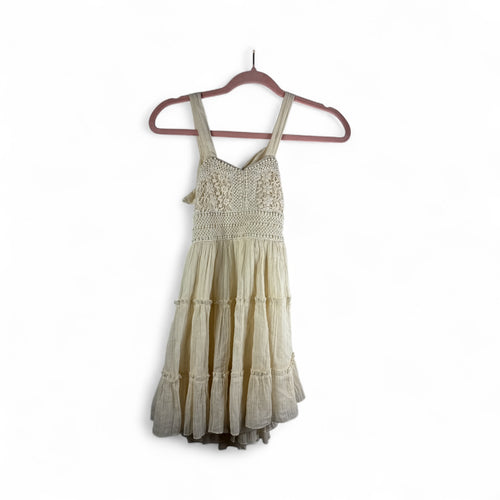 Used Like New- Rare Editions ivory crochet dress, size 7
