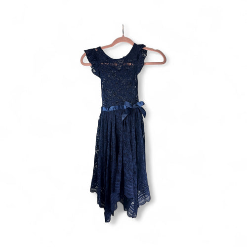 Used Like New- Lilt navy lace semi-formal dress, size 7/8