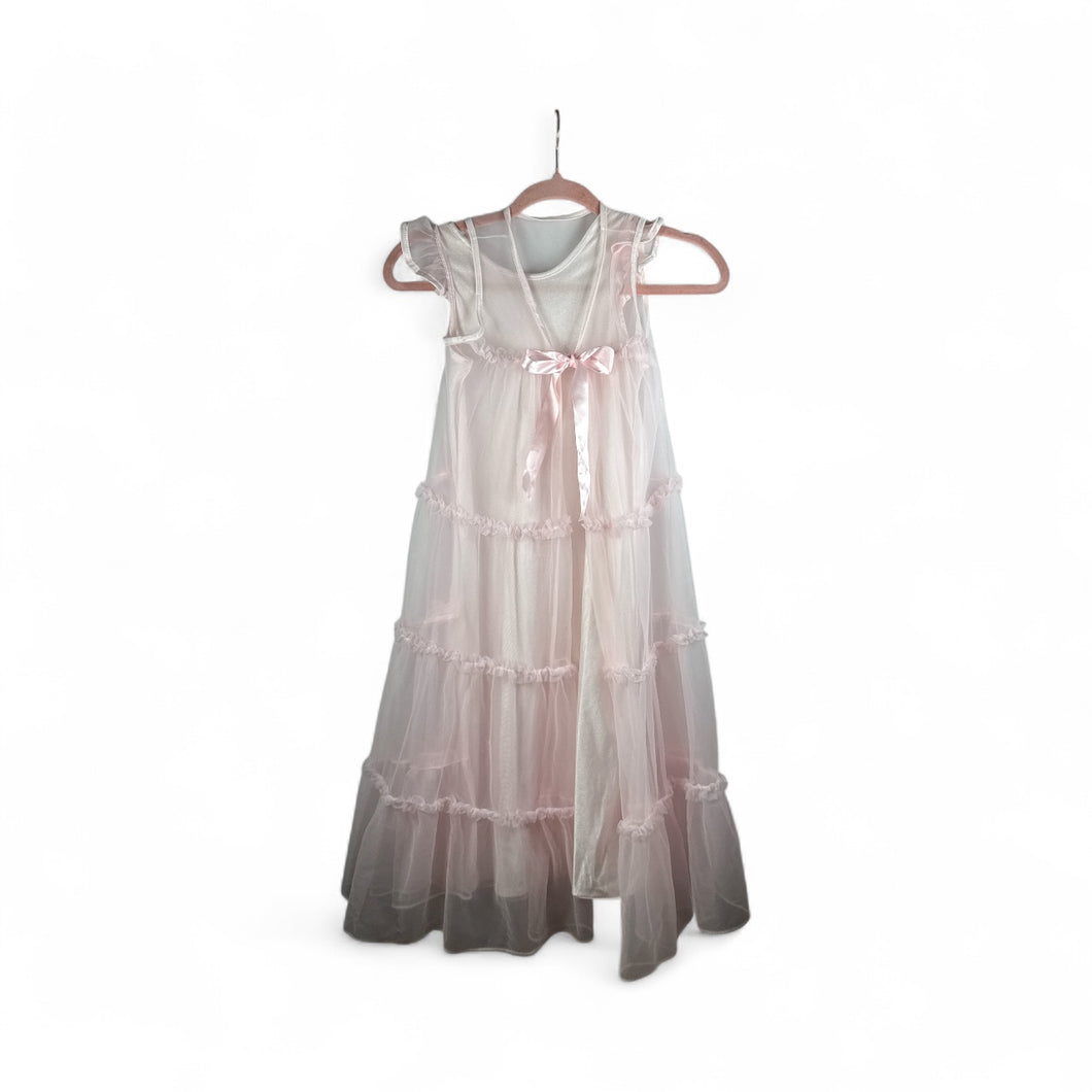 Used Like new- Laura Dare pink peignoir set, youth 8