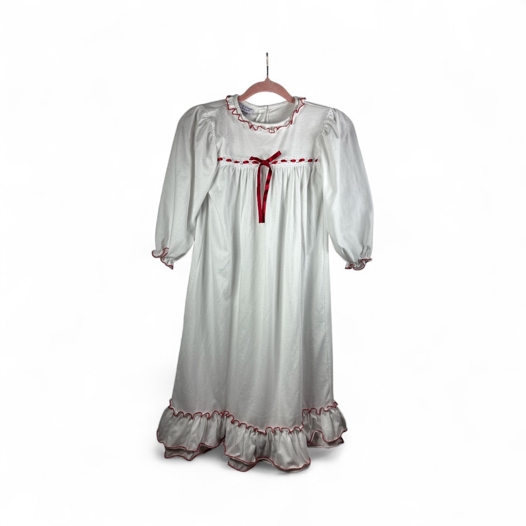 Used Like New- classic Holiday cotton gown, youth 8