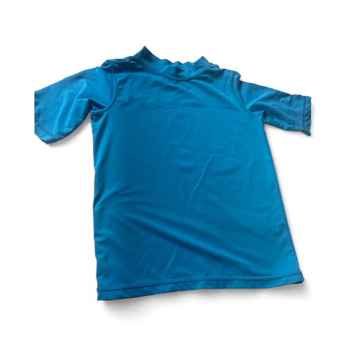 Used Good- WonderNation blue drift swim shirt, size 5