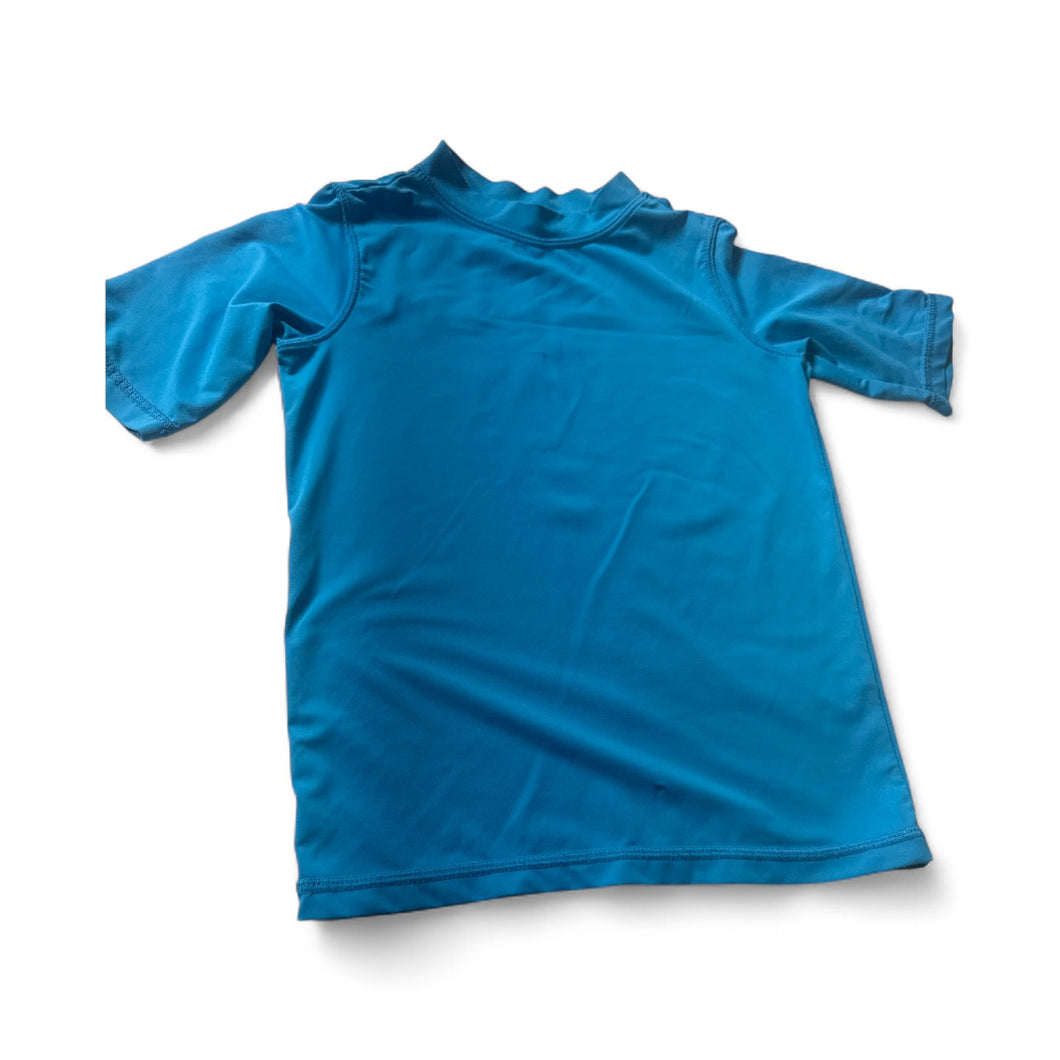 Used Good- WonderNation blue drift swim shirt, size 5