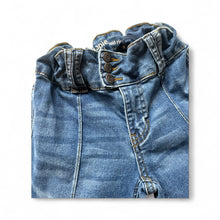 Load image into Gallery viewer, Used Good- Hippie Girl (Dillards)mid-rise super flare jeans, size 10, adjustable waist tabs