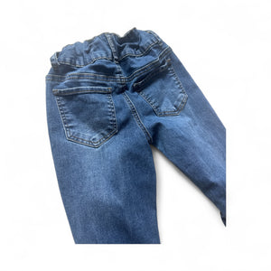 Used Good- Hippie Girl (Dillards)mid-rise super flare jeans, size 10, adjustable waist tabs