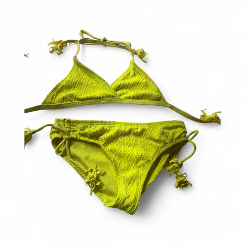 Used Good-lime yellow bikini swimsuit, youth 7/8