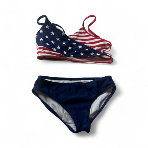 Used Good-patriotic bikini swimsuit, youth 5/6