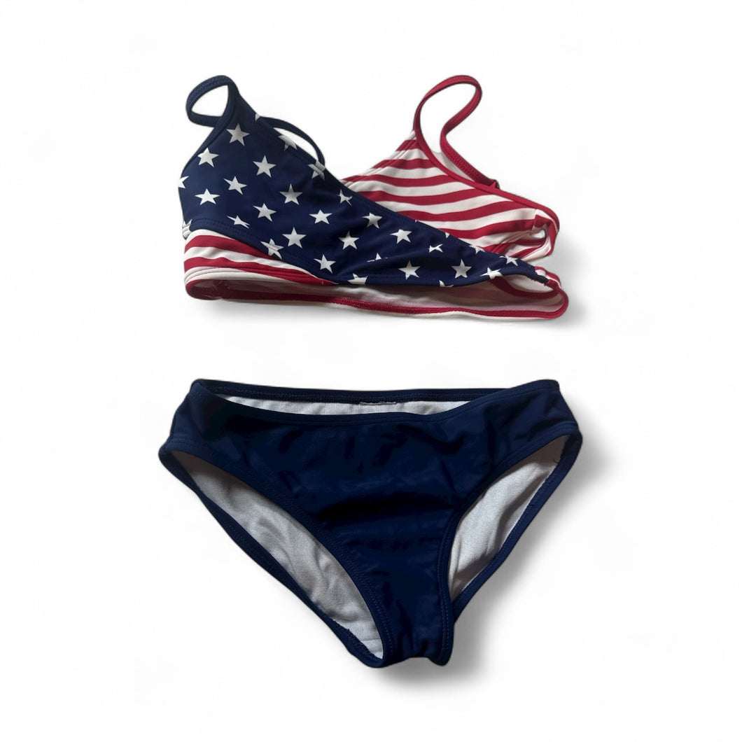 Used Good-patriotic bikini swimsuit, youth 5/6