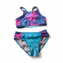 Load image into Gallery viewer, Used Good- More Than Magic multicolor bikini and rash guard, youth 7/8