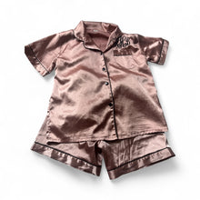 Load image into Gallery viewer, Used Good-Satin pink pajama set, youth M (10) (HBH monogram)