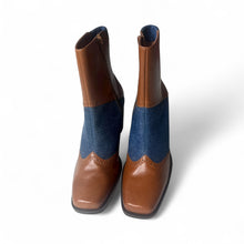 Load image into Gallery viewer, New - Artiva leather &amp; Jean boots, women’s 6