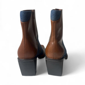 New - Artiva leather & Jean boots, women’s 6
