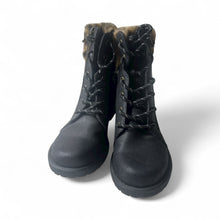 Load image into Gallery viewer, New- Pop Girls- black fur-top boots, youth size 3