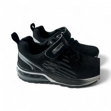 Load image into Gallery viewer, Used Like New- Ubfin black sneakers, kids size 10