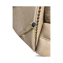 Load image into Gallery viewer, Used Fair- Leather recliner (ivory), tip of handle is torn, rest is in fair condition.Pet free &amp; smoke free home. 33” (L) x 37” (w) x 37” (h)