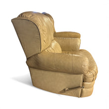 Load image into Gallery viewer, Used Fair- Leather recliner (ivory), tip of handle is torn, rest is in fair condition.Pet free &amp; smoke free home. 33” (L) x 37” (w) x 37” (h)