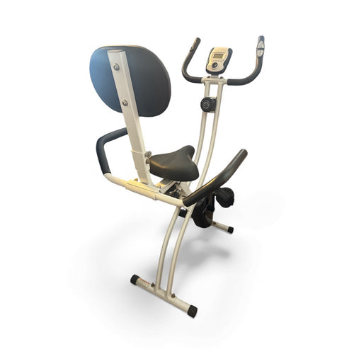 Used Fair- Innova quiet exercise bicycle. Works fine, electronic panel doesn’t work. Handle is missing thumb reader on one side.
