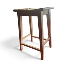 Load image into Gallery viewer, Used Fair- set of 2, solid wood distressed bar stools 13x16x24