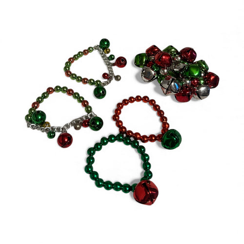 Girls jingle bell bracelets (5), 3 are elastic and can be used on ponytails too!