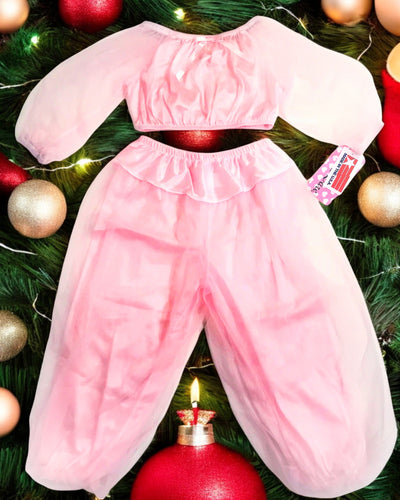 Laura Dare Girls Sheer Long Sleeve PJ Set (Size 3, Pink)
