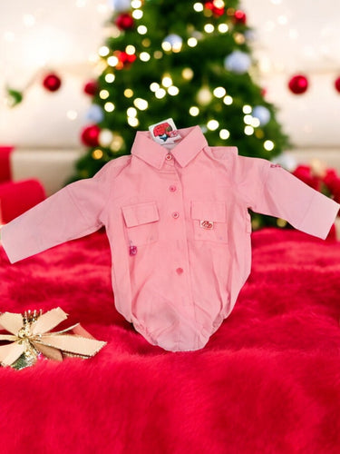 Bull Red Infant Girls Fishing Shirt (Size 9 mo, Pink)
