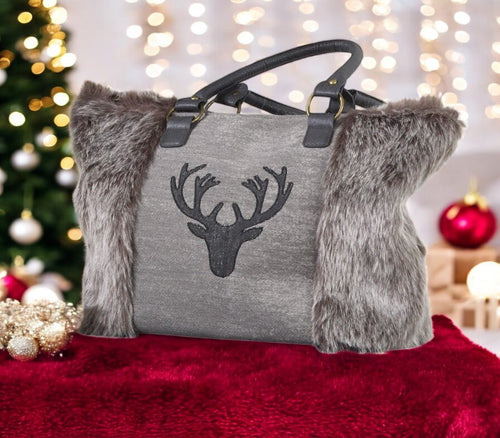 Faux Fur Deer Design Handbag