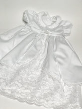 Load image into Gallery viewer, The Children&#39;s Hour Satin &amp; Lace Christening Dress