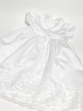 Load image into Gallery viewer, The Children&#39;s Hour Satin &amp; Lace Christening Dress